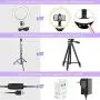 EICAUS 10 Ring Light with Stand and Phone Holder, Cell Phone Tripod with Ringlight for Live Streaming/Makeup/Photography, Compatible with Phones and Cameras(Black) EICAUS 10 Ring Light with Stand and Phone Holder, Cell Phone Tripod with Ringlight for Live Streaming/Makeup/Photography, Compatible with Phones and Cameras(Black)