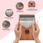 Kalimba Thumb Piano 17 Keys Portable Finger Piano Music Instrument Mahogany Solid Wood with Study Instruction Tune Hammer Stickers