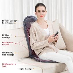 SNAILAX Vibration Massage Seat Cushion with Heat 6 Vibrating Motors and 3 Therapy Heating Pad, Back Massager, Massage Chair Pad for Home Office Car use