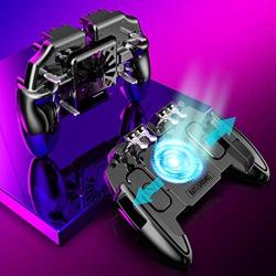 Android Game Controller Six Finger Game Controller Gamepad Trigger Shooting Free Fire Cooling Fan Gamepad Joystick for iOS Android Mobile Phone-Option 2-,