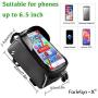 Farielyn-X Bike Phone Front Frame Bag-Waterproof Bicycle Top Tube Cycling Phone Mount Pack with Touch Screen Sun Visor Large Capacity Phone Case for Cellphone Below 6.5’’ iPhone 7 8 Plus xs max
