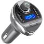 Criacr Bluetooth FM Transmitter for Car, Wireless FM Transmitter Radio Adapter Car Kit, Universal Car Charger with Dual USB Charging Ports, Hands Free Calling for All Smartphones.(Grey)