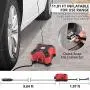 INCLAKE 12V DC Tire Inflator, Portable Air Compressor Pump with Analog Pressure Gauge and LED Light for Car, Bicycle, Motorcycle, Basketball, and Other Inflatables, Red