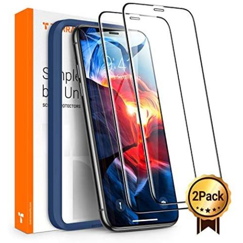 TORRAS Diamonds Hard iPhone 11 Pro Screen Protector iPhone X Screen Protector iPhone XS Screen Protector, [Military Grade Shatterproof] [Eye Protection] HD Clear Tempered Glass Film Clear 5.8-2 Pack