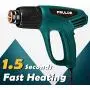 Heat Gun Dual Temperature Settings, PRULDE N2190 1500W Hot Air Gun 800°F - 1112°F, Overload Protection with 4 Metal Nozzle Attachments for Shrink Wrapping/Tubing, Paint Removal Heat Gun Dual Temperature Settings, PRULDE N2190 1500W Hot Air Gun 800°F - 1112°F, Overload Protection with 4 Metal Nozzle Attachments for Shrink Wrapping/Tubing, Paint Removal