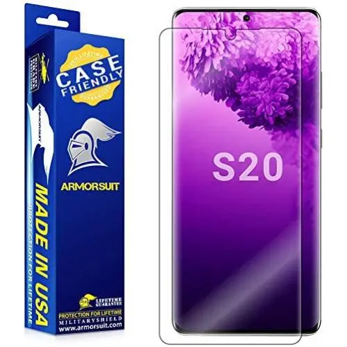 ArmorSuit MilitaryShield Screen Protector Designed for Samsung Galaxy S20 / Galaxy S20 5G (6.2")(Case Friendly) Ultrasonic Fingerprint Compatible Anti-Bubble HD Clear Film ArmorSuit MilitaryShield Screen Protector Designed for Samsung Galaxy S20 / Galaxy S20 5G (6.2")(Case Friendly) Ultrasonic Fingerprint Compatible Anti-Bubble HD Clear Film