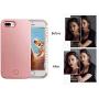 iPhone 7 Plus Case, iPhone 8 Plus Case, Wellerly LED Illuminated Selfie Light Cell Phone Case Cover [Rechargeable] Light Up Luminous Selfie Flashlight Case for iPhone 7 / 8 Plus 5.5inch (Rose Gold)