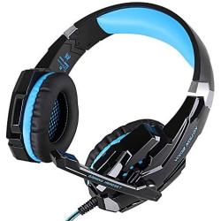 SENHAI G9000 3.5mm Game Gaming Headphone Headset Earphone Headband with Microphone LED Light for Computer Tablet Mobile Phones PS4 - Black and Blue