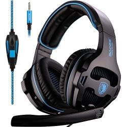 Sades SA-810 Multi-platform Compatible Over-Ear Stereo Bass Gaming Headphone with Noise Isolation Microphone - Black