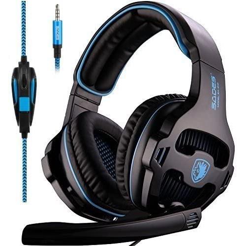Sades SA-810 Multi-platform Compatible Over-Ear Stereo Bass Gaming Headphone with Noise Isolation Microphone - Black
