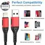 iPhone Charger, [Apple MFi Certified] 3Pack 10FT USB A Cable for Long Lightning to Charger Cable, Fast iPhone Charging Cord Compatible with with iPhone Xs Max/XS/XR/X/8/7/6S/6/Plus/SE/iPad(Red)