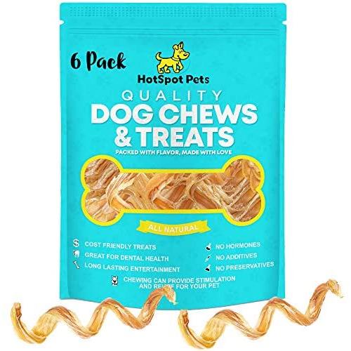 hotspot pets Grass-Fed Bully Sticks for Dogs | One-Ingredient Rawhide-Free Bully Stick Springs | Dental Chew Treat Easy to Digest & Great for Dogs Health | Beef Stick 6 Inches