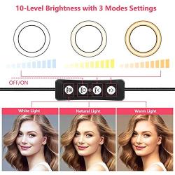 8" Ring Light with Selfie Tripod Multi-Function Wireless Bluetooth JOGDRC for Real-time Streaming Makeup Photography LED Camera Ring Light for YouTube/Photography Compatible with iPhone iOS Android.