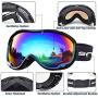 HUBO SPORTS Ski Snow Goggles for Men Women Adult,OTG Snowboard Goggles of Dual Lens with Anti Fog for UV Protection for Girls