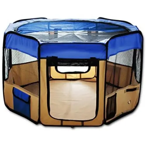 ESK COLLECTION Blue 45" Pet Puppy Dog Playpen Exercise Pen Kennel 600d Oxford Cloth ESK COLLECTION Blue 45" Pet Puppy Dog Playpen Exercise Pen Kennel 600d Oxford Cloth