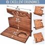 BarvA Wood Dock-ing Station Cell-Phone Smart-Watch Holder Men Charging Accessory Night-Stand Father Mobile Gadget Organizer Desk-top Dresser Storage Valet Anniversary Adult Birth-Day Graduation Gift