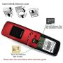 Easyfone Prime A1 3G Unlocked Senior Flip Cell Phone, Big Button Hearing Aids Compatible Easy-to-Use Basic Cell Phone with Charging Dock(Red)