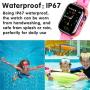iGeeKid Kids Smart Watch Phone-IP67 Waterproof Smartwatch Boys Girls Toddler School Supplies Digital Wrist Watch 1.44 IPS Touch,Calls,Camera Gizmos Games,12/24 H Stopwatch Learning Toy (Pink)