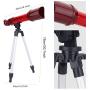 Telescopes for Kids Beginner, Monoscope Telescope with Tripod ，High Definition Space Astronomical Telescope with 40X, 60X, 80X Interchangeable Eyepieces, Best Gift for Child(Red)