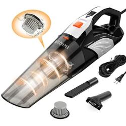 Portable Handheld Vacuum, Meiyou 12000pa High Powerful Corded Hand Vac, Mini Ultra-Light Vacuum Cleaner with 20-Foot Long Power Cord for Deep Car Pet Hair Dust Gravel Cleaning Without Interruption.