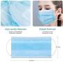 3-Layer Face Mask with Earloop Nose Stripe, Breathable Disposable Mask,Blue, 50Pcs