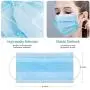 3-Layer Face Mask with Earloop Nose Stripe, Breathable Disposable Mask,Blue, 50Pcs