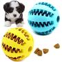 Youngever 2 Pack Dog Ball Toys for Pet Tooth Cleaning, Chewing, Fetching, IQ Treat Ball Food Dispensing Toys