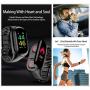 M1 2 in 1 Smart Bracelet Wireless Bluetooth Headset Combo Running Music Wristband Earphone Heart Rate Blood Pressure Fitness Tracker (Black)