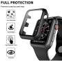 [2 Pack] L K Case for Apple Watch 42mm Series 1/2/3 Built-in Tempered Glass Screen Protector, All-Around Ultra-Thin Bumper Full Cover Hard PC Protective Case for iWatch 42MM - Black