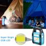 1 Pack 3 IN 1 Solar USB Rechargeable Brightest COB LED Camping Lantern, Charging for Device, Waterproof Emergency Flashlight LED Light