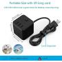 Power Strip Cube with 3 USB 3 Outlets, TESSAN Portable Desktop Charging Station with 5 Ft Extension Cord for Travel Cruise Ship, Home, Office, Dorm Room Essentials - Black