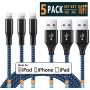 Lightning Cable iPhone Charger Cable Apple MFi Certified iPhone 11 Pro Xs MAX XR X 8 7 6s 6 5E Plus ipad car Charging Cable Cord Fast Long USB 3ft 6ft 10ft to 5pack Accessories Chargers