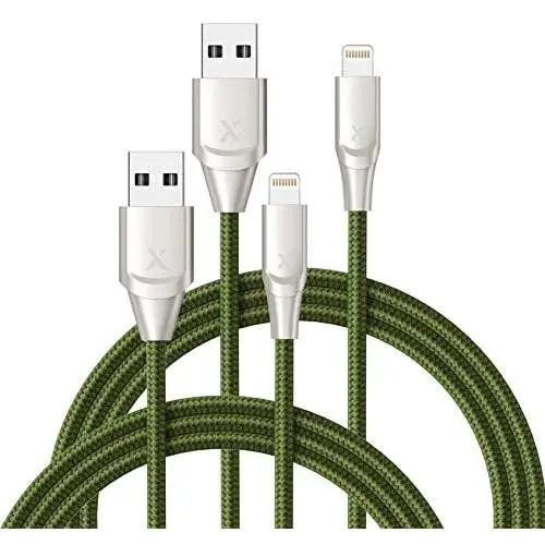 iPhone Charger Xcentz 3ft 2 Pack, Apple MFi Certified Lightning Cable, High-Speed iPhone Charger Cable Durable Braided Charging Cord for iPhone X/XS/XR/XS Max/8/7/7 Plus/6/5s, iPad Mini/Air, Green iPhone Charger Xcentz 3ft 2 Pack, Apple MFi Certified Lightning Cable, High-Speed iPhone Charger Cable Durable Braided Charging Cord for iPhone X/XS/XR/XS Max/8/7/7 Plus/6/5s, iPad Mini/Air, Green
