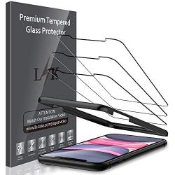 LK [3 Pack] Screen Protector for iPhone XR and iPhone 11 6.1 Tempered Glass Film (Alignment Frame Easy Installation) HD Clarity, Bubble Free, Scratch-resistant, Case Friendly