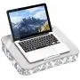 LapGear Designer Lap Desk with Phone Holder and Device Ledge - Gray Damask - Fits up to 15.6 Inch Laptops - Style No. 45424