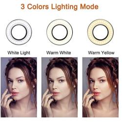 Selfie Ring Light with Cell Phone Holder Stand for Live Stream & Makeup Including Selfie Remote Shutter, UBeesize LED Camera Light with Flexible Long Arms, Compatible with Android Phone iPhone