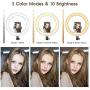 LED Ring Light with Tripod Stand, 12 inch Dimmable Live Light Kit, 3 Color Modes and 10 Brightness, USB Powered, Heighten Hose, Desktop Stand, Phone Holder for Live Streaming, Video Shooting, Camera