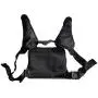 Lewong Universal Hands Free Chest Harness Bag Holster for Two Way Radio (Rescue Essentials) (Leather Black)