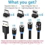 Magnetic Charging Cable [4-Pack,1ft/3ft/6ft/6ft], Terasako 3-in-1 Nylon Braided Cord, Compatible with Mirco USB, Type C Smartphone and iProduct Device