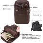 VIIGER Leather Small Crossbody Phone Purse Mens Travel Wallet Bag Mini Shoulder Messenger Smartphone Belt Holster Clip Carrying Case Holder Belt Loop Phone Pouch Compatible for iPhone 11 Pro Max,brown