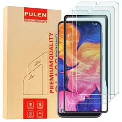 [3-Pack] PULEN Screen Protector for Samsung Galaxy A10E,HD Clear Anti-Scratch Anti-Fingerprints 9H Hardness Tempered Glass with Easy Installation Tray