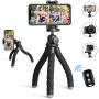 UBeesize Phone Tripod,Portable and Flexible Tripod with Wireless Remote and Universal Clip, Compatible with iPhone/Android/Camera GoPro,iPhone Tripod for Live Streaming Tiktok YouTube Video Recording