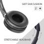 Avantree Superb Sound Wired On Ear Headphones with Microphone, 1.5M / 4.9FT Long Cord with Mic for Adults, Students, Kids, Comfortable Headsets for PC Computer, Laptop, Tablet, Phone - 026 Black