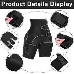 Waist Thigh Trimmer Waist Trainer Belt Cincher Trimmer Slimming Body Shaper Band Exercise Adjustable Sweat Belt Hip Lifter Trimmer Sport Girdle Belt Stomach Wraps for Weight Loss Women Fitness Workout