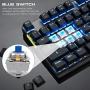 MOTOSPEED 2.4GHz Wireless/Wired Mechanical Keyboard 87Keys Led Backlit Blue Switches Type-C Gaming Keyboard for Gaming and Typing,Compatible for Mac/PC/Laptop