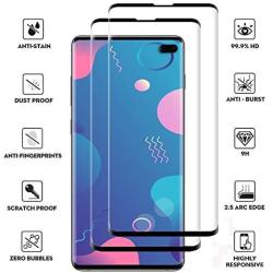 Galaxy S10 Plus Screen Protector [2-Pack], Tempered Glass Screen Protector [Case-Friendly][No Bubbles][Easy to Install][Anti Fingerprint] Screen Protector Compatible with Samsung Galaxy S10 Plus