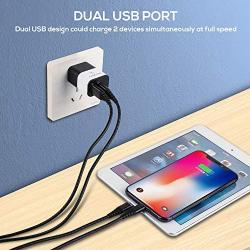 iPhone Charger with Wall Plug,CABEPOW 2Pack 6ft Lightning Cable and 12W Dual Port USB Wall Charger, 2.4A Portable Power Adapter Plug and 6 Foot iPhone Charging Cable for iPhone XS/XR/X/8/7/6S/6/Plus