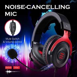 EKSA E900 Stereo Gaming Headset-Xbox one Headset Wired Gaming Headphones with Noise Canceling Mic, Over Ear Headphones Compatible with PS4, Xbox One, Nintendo Switch, PC, Mac, Laptop