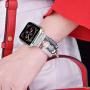 V-MORO Bracelet Compatible with Series 5 Apple Watch Bands 40mm/38mm Women Fashion Handmade Elastic Stretch Beads Strap Replacement for iWatch Series 4/3/2/1 38mm/40mm Girls Blue White