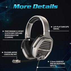 XIBERIA V21 3.5mm Silver Gaming Headset, Over-Ear Stereo Gaming Headphones with Uni-Directional Microphone for PC, Computer, Laptop, PS4, Xbox One, Nintendo Switch, Mac, iPad